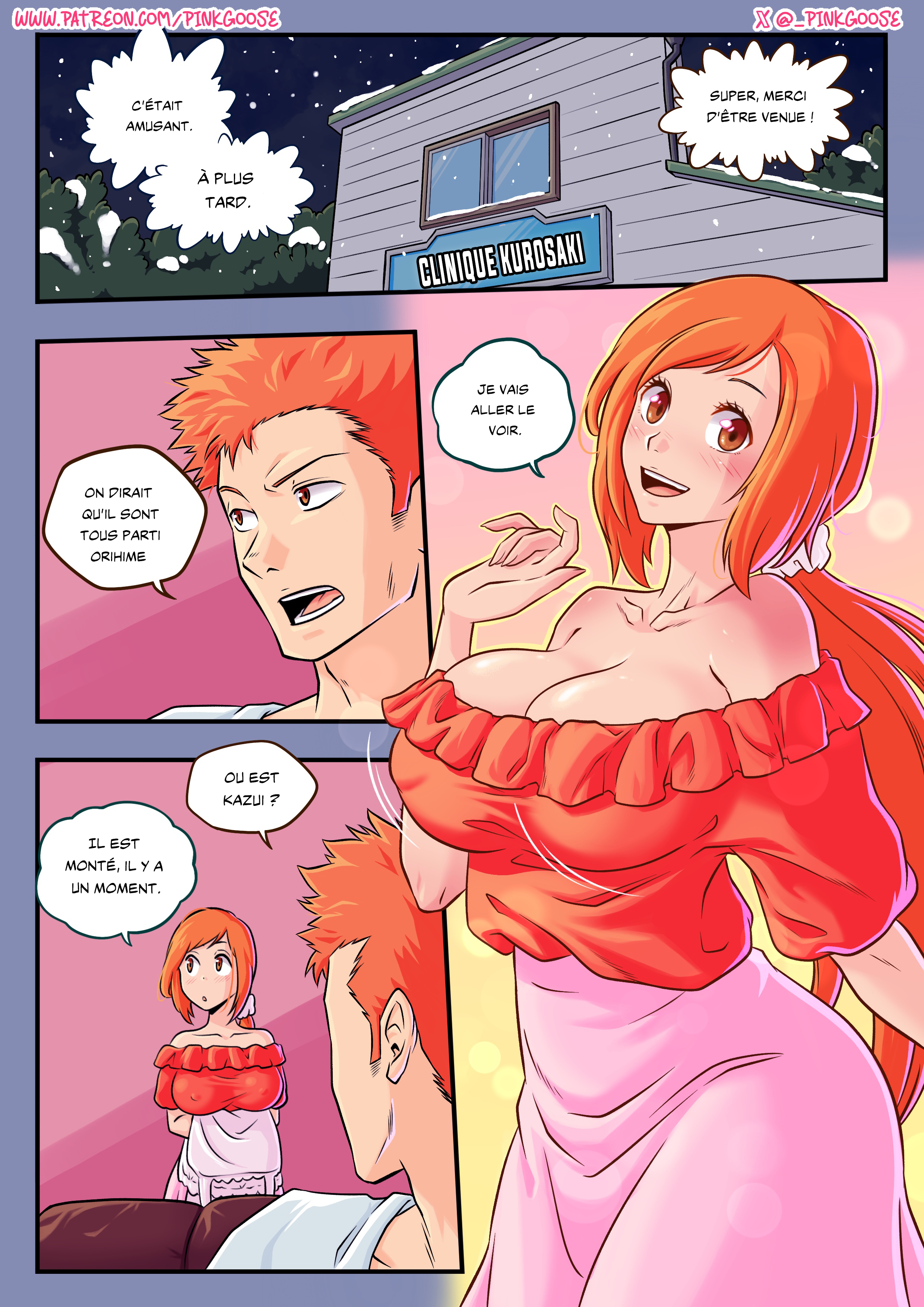 [PinkGoose] Orihime X Ichigo Comic (Bleach) (nervscan)(cladesko)